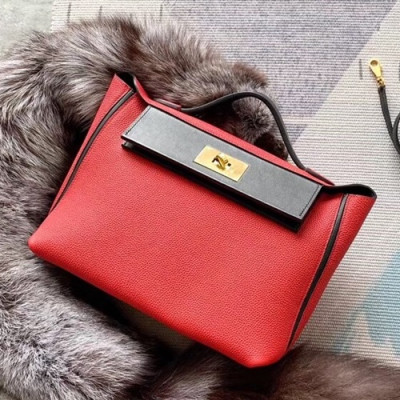 Hermes Kelly 2424 Togo Leather Tote Shoulder Bag ,29cm - 에르메스 켈리2424 토고 레더 여성용 토트 숄더백 HERB0070,29cm,레드