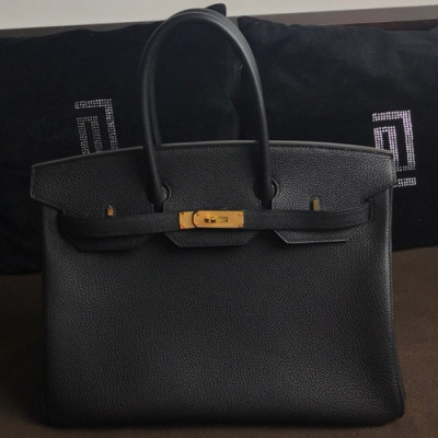 Hermes Birkin Togo Leather Tote Shoulder Bag ,35cm - 에르메스 버킨 토고 레더 여성용 토트 숄더백 HERB0109,35cm,블랙