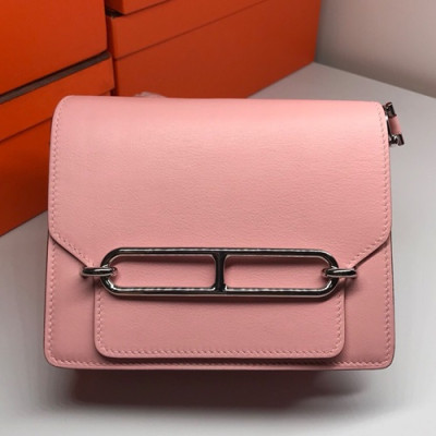 Hermes Roulis Swift Leather Shoulder Bag ,19cm - 에르메스 룰리스 스위프트 레더 여성용 숄더백 HERB0179,19cm,연핑크