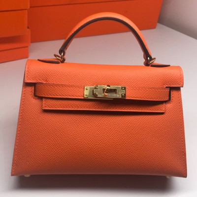 Hermes Mini Kelly 2 Leather Tote Shoulder Bag , - 에르메스 미니 켈리 2 레더 여성용 토트 숄더백 HERB0213,오렌지