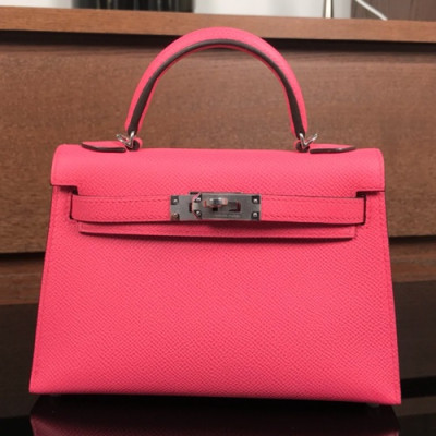 Hermes Mini Kelly 2 Epsom Leather Tote Shoulder Bag , - 에르메스 미니 켈리 2 엡송 레더 여성용 토트 숄더백 HERB0271,핑크