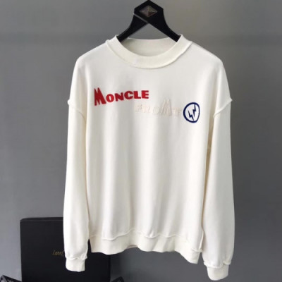 Moncler 2018 Mens Cotton Round Tee - 몽클레어 남성 코튼 맨투맨 Moc0340x.Size(S - XL)화이트
