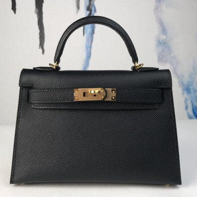 Hermes Mini Kelly 2 Epsom Leather Tote Shoulder Bag , - 에르메스 미니 켈리 2 엡송 레더 여성용 토트 숄더백 HERB0275,블랙(금장)