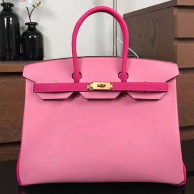 Hermes Birkin Togo Leather Tote Shoulder Bag ,35cm - 에르메스 버킨 토고 레더 여성용 토트 숄더백 HERB0371,35cm,핑크