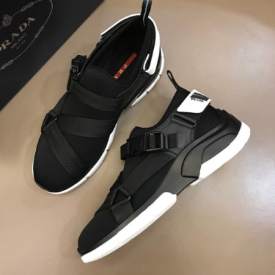 Prada 2018 Mens Leather Running Shoes - 프라다 남성 레더 런닝화 Pra0335x.Size(245 - 270)블랙