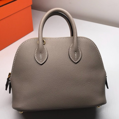 Hermes Mini Bolide Epsom Leather Tote Bag ,18cm - 에르메스 미니 볼리드 엡송 레더 여성용 토트백 HERB0391,18cm,그레이
