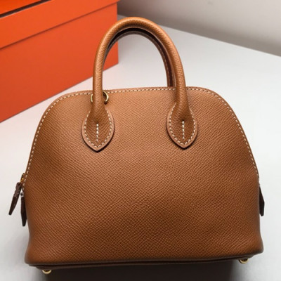 Hermes Mini Bolide Epsom Leather Tote Bag ,18cm - 에르메스 미니 볼리드 엡송 레더 여성용 토트백 HERB0394,18cm,브라운