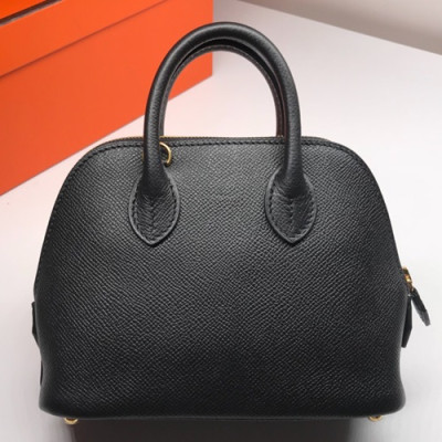 Hermes Mini Bolide Epsom Leather Tote Bag ,18cm - 에르메스 미니 볼리드 엡송 레더 여성용 토트백 HERB0393,18cm,블랙
