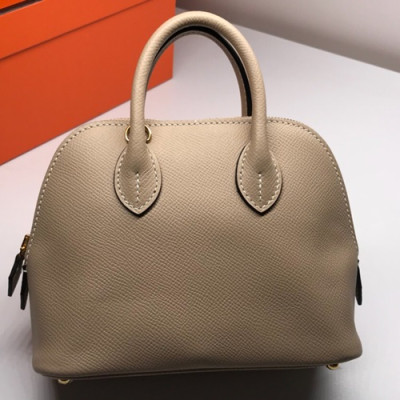 Hermes Mini Bolide Epsom Leather Tote Bag ,18cm - 에르메스 미니 볼리드 엡송 레더 여성용 토트백 HERB0394,18cm,연그레이
