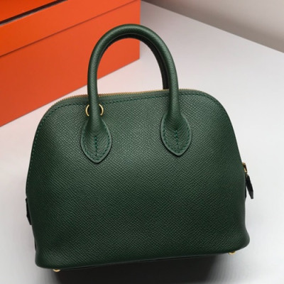 Hermes Mini Bolide Epsom Leather Tote Bag ,18cm - 에르메스 미니 볼리드 엡송 레더 여성용 토트백 HERB0399,18cm,다크그린