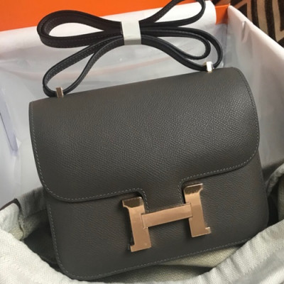 Hermes Constance Epsom Leather Shoulder Bag,19cm - 에르메스 콘스탄스 엡송 레더 여성용 숄더백 HERB0400, 19cm,그레이