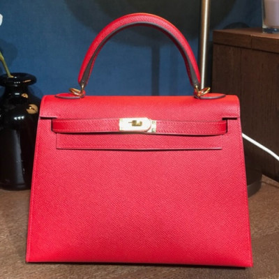 Hermes Kelly Epsom Leather Tote Shoulder Bag ,25cm - 에르메스 켈리 엡송 레더 여성용 토트 숄더백 HERB0432,25cm,레드