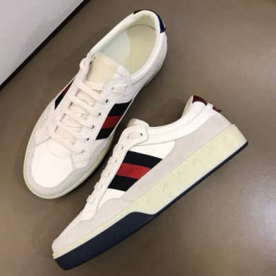 [1:1] Gucci 2018 Mens Leather Sneakers - 구찌 남성 신상 가죽 스니커즈 Guc0439x.Size(240 - 275)화이트