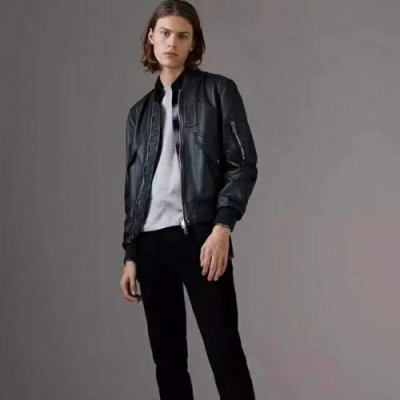 [미러급] Burberry 2018 Mens Leather Jacket - 버버리 남성 가죽자켓 Bur0342x.Size(S - 2XL)블랙