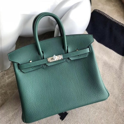 Hermes Birkin Togo Leather Tote Shoulder Bag ,25cm - 에르메스 버킨 토고 레더 여성용 토트 숄더백 HERB0525,25cm,다크그린