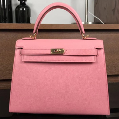 Hermes Kelly Epsom Leather Tote Shoulder Bag ,25cm - 에르메스 켈리 엡송 레더 여성용 토트 숄더백 HERB0544,25cm,핑크