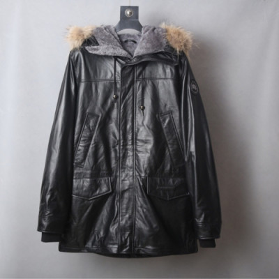 [커스텀급] Canada Goose 2018 Mens Leather Jacket - 캐나다구스 남성 다운 레더 자켓 Can0075x.Size(M - 2XL)블랙
