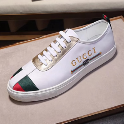 Gucci 2018 Mens Logo embroidery sneakers - 구찌 로고 자수 스니커즈 화이트 Guc0078x.Size(240 - 285)