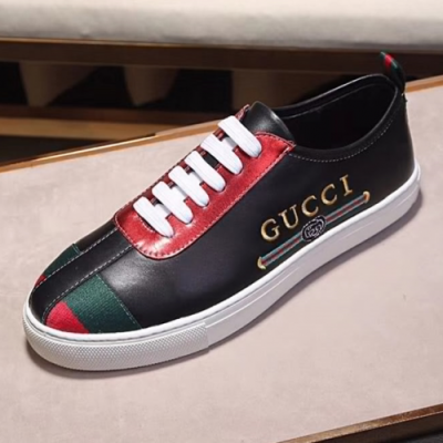 Gucci 2018 Mens Logo embroidery sneakers - 구찌 로고 자수 스니커즈 블랙 Guc0456x.Size(240 - 285)