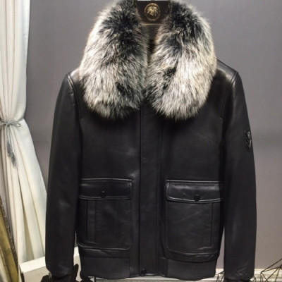 [1:1] Armani 2018 Mens Down Leather Jacket - 알마니 남성 다운 레더 자켓 Arm0118x.Size(M - 3XL)블랙