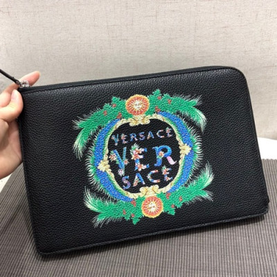 Versace 2018 Leather Clutch Bag,30CM - 베르사체 2018 레더 남성용 클러치백 ,VERB0001,30CM,블랙