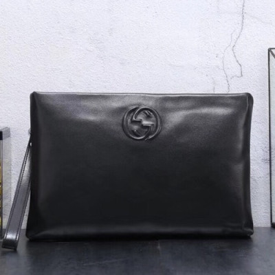 Gucci Leather Clutch Bag ,28CM - 구찌 레더 남성용 클러치백 GUB0177 ,28cm,블랙