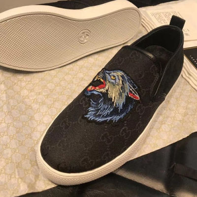 Gucci 2018 Wolf Embroidery Slip-on - 구찌 울프 슬립온 Guc0459x.Size (240 - 285)블랙