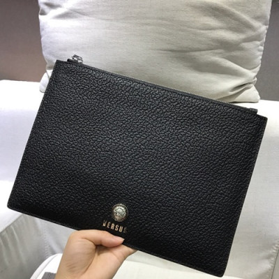 Versace Leather Clutch Bag,28CM - 베르사체 레더 남성용 클러치백 ,VERB0006,28CM,블랙