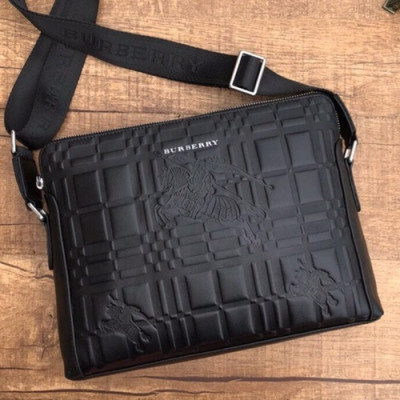 Burberry 2018 Leather Shoulder Bag ,32CM - 버버리 2018 레더 남성용 숄더백,BURB0048 ,32cm,블랙