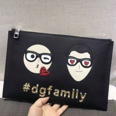 Dolce&Gabbana Leather Clutch Bag ,30CM - 돌체 앤 가바나 레더 남성용 클러치백 DGB0001 ,30cm,블랙