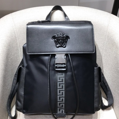 Versace Leather&Nylon Back Pack,41CM - 베르사체 레더&나일론 남성용 백팩 ,VERB0012,41CM,블랙