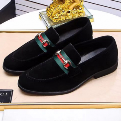 Gucci 2018 Mens Samseon Suede Loafer Black - 구찌 삼선 스웨이드 로퍼 블랙 Guc0479x.Size(240 - 285)