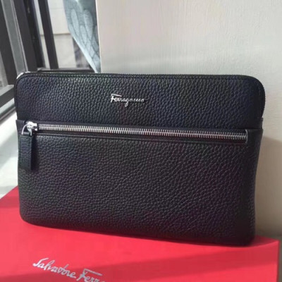 Ferragamo 2018 Leather Clutch Bag ,28CM - 페레가모 2018 레더 남성용 클러치백 FGMB0001 ,28cm,블랙