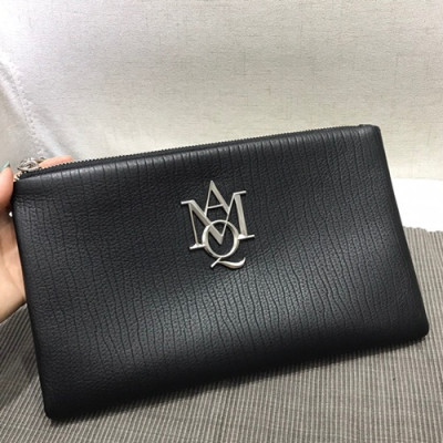 Alexander Mcqueen 2018 Leather Clutch Bag ,26.5CM - 알렉산더 맥퀸 2018 레더 남여공용 클러치백 MQB0002 ,26.5cm,블랙