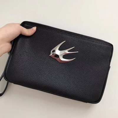 Alexander Mcqueen 2018 Leather Clutch Bag ,26CM - 알렉산더 맥퀸 2018 레더 남여공용 클러치백 MQB0003 ,26cm,블랙