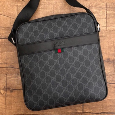 Gucci 2018 Leather Shoulder Bag ,26CM - 구찌 2018 레더 남성용 숄더백 GUB0207 ,26cm,블랙