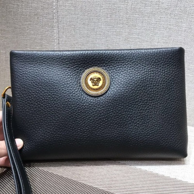 Versace Leather Clutch Bag,24CM - 베르사체 레더 남성용 클러치백 ,VERB0026,24CM,블랙