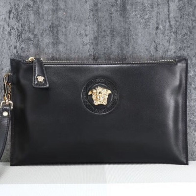 Versace Leather Clutch Bag,24CM - 베르사체 레더 남성용 클러치백 ,VERB0030,24CM,블랙