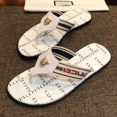 Gucci 2018 Mens Flip-flap Slippers - 구찌 남성 쪼리 화이트 Guc0493x.Size(240 - 285)