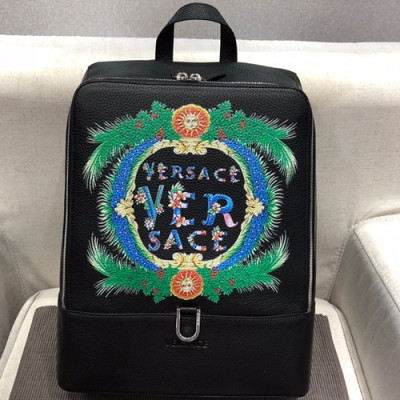 Versace 2018 Leather Back Pack,40CM - 베르사체 2018 레더 남성용 백팩 ,VERB0033,40CM,블랙