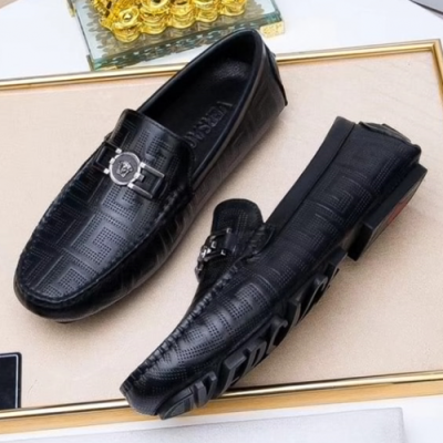 Versace 2018 Leather Black Loafer - 베르사체 레더 블래 로퍼 Ver0095x.Size(240 - 285)