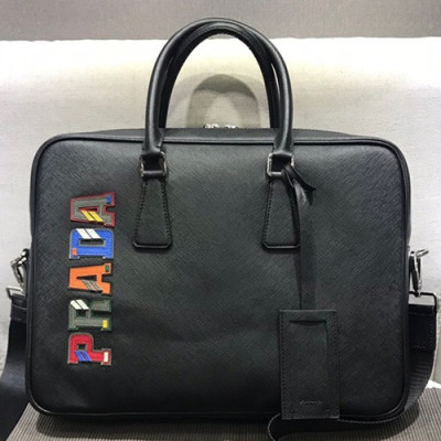 Prada 2018 Leather Mens Business,37CM - 프라다 2018 레더 남성용 서류가방,PRAB0018,37cm,블랙