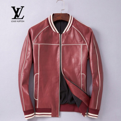 [매장판] Louis Vuitton 2018 Mens Leather Jacket - 루이비통 남성 신상 레더 자켓 Lou0649x.Size(M - 3XL)레드