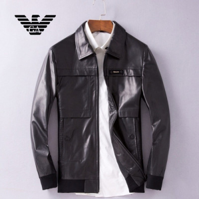 [매장판] Armani 2018 Mens Leather Jacket - 알마니 남성 레더 자켓 Arm0119x.Size(M - 3XL)블랙