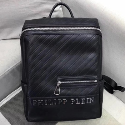 Philipp Plein 2018 Leather Back Pack,39cm - 필립플레인 2018 레더 남성용 백팩,PPB0010,39cm,블랙