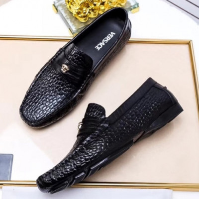 Versace 2018 Leather Black Loafer - 베르사체 메두사 장식 유광 로퍼 블랙 Ver0097x.Size(240 - 285)