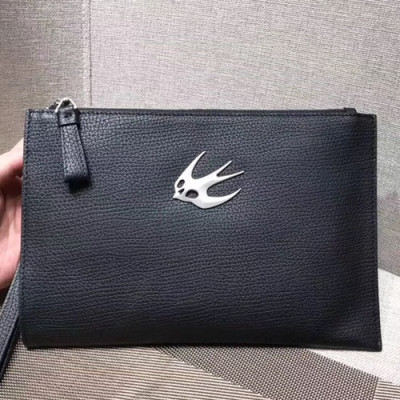 Alexander Mcqueen 2018 Leather Clutch Bag ,28CM - 알렉산더 맥퀸 2018 레더 남여공용 클러치백 MQB0010 ,28cm,블랙