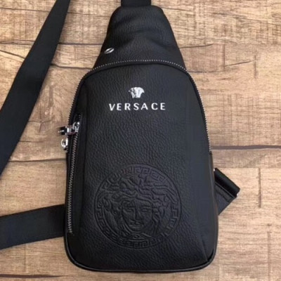 Versace  2018 Leather Hip Sack ,28CM - 베르사체 2018 레더 남성용 힙색,VERB0042,28CM,블랙