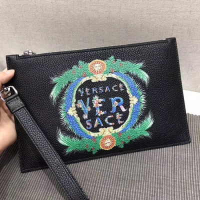 Versace 2018 Leather Clutch Bag,26CM - 베르사체 2018 레더 남성용 클러치백 ,VERB0050,26CM,블랙