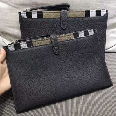 Burberry 2018 Leather Clutch Bag , 28cm - 버버리 2018 레더 남여공용 클러치백 ,BURB0077,28cm,블랙